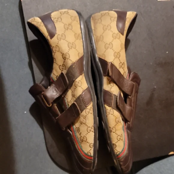 Gucci Brown and Beige Velcro Sneakers - Picture 2 of 9